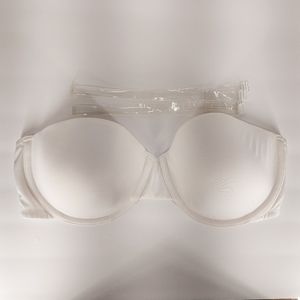 Maidenform Strapless Bra White W/ Clear Removeable Adjustable Straps Sz …